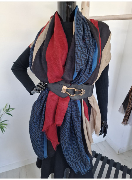 Obszerny szal wiskoza 3019