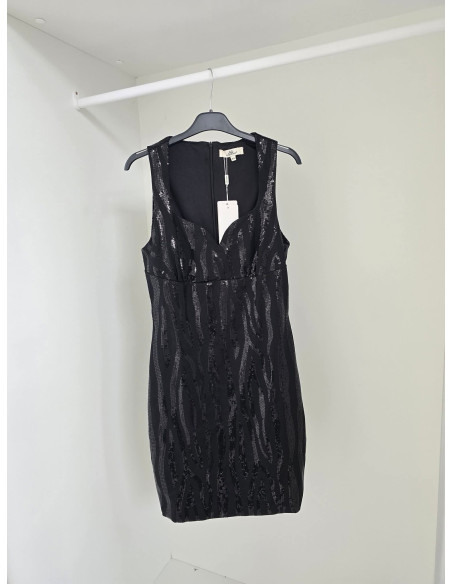 Elegancka Sukienka Z Cekinami 8926 Czarna