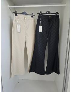 Spodnie dzwony eko skóra PU968