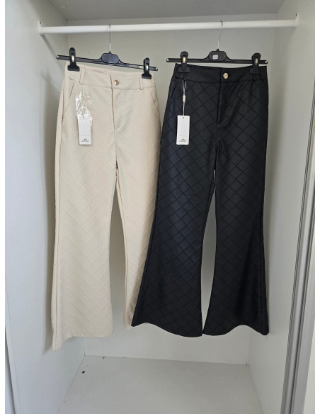 Spodnie dzwony eko skóra PU968