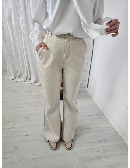 Spodnie dzwony eko skóra PU968 2