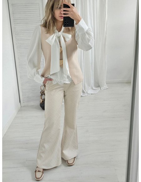 Spodnie dzwony eko skóra PU968