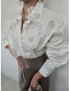 Bawełniana koszula biżu 240420