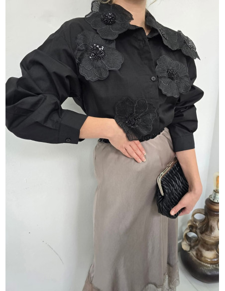 Bawełniana koszula biżu 240420