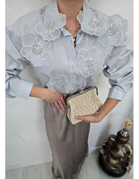 Bawełniana koszula biżu 240420