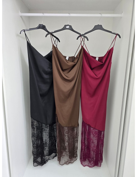 Sukienka satyna z koronką 21338