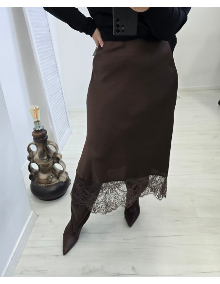 Spódnica satyna Plus Size 5044