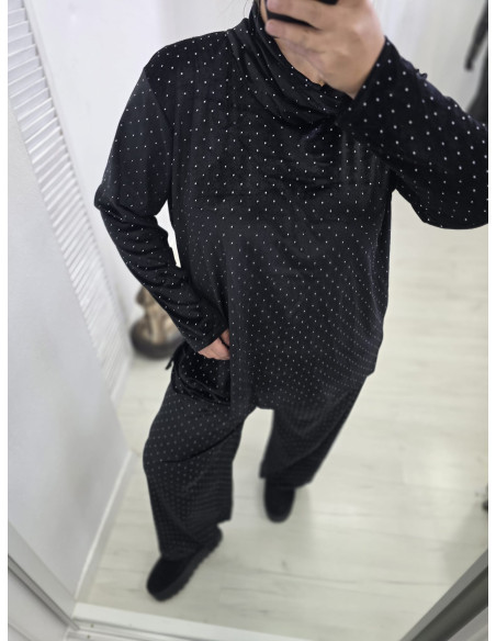 Welurowy komplet Size+ 3835 czarny 2