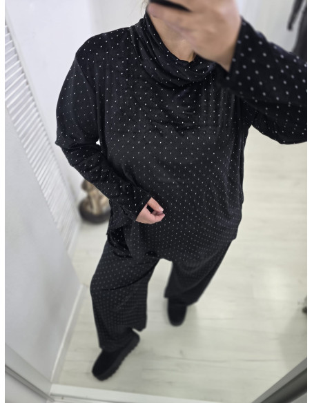 Welurowy komplet Brillantini 3835 czarny