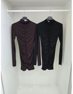 Sukienka lurex drapowania 15081