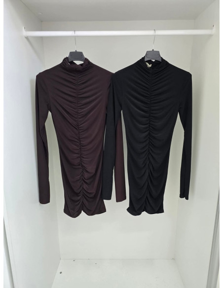 Sukienka lurex drapowania 15081