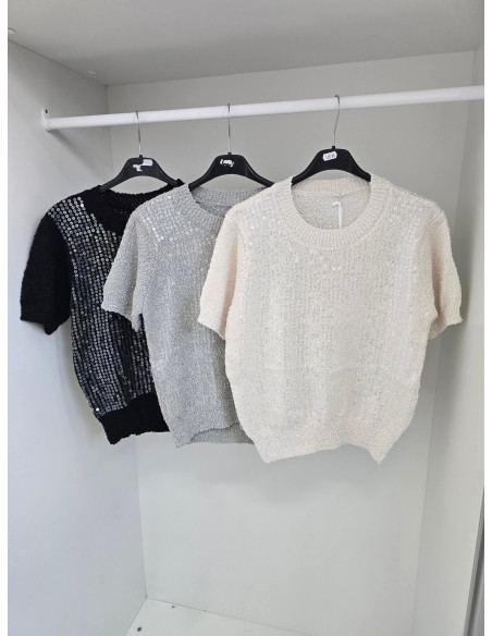 Wiskozowy sweter cekiny 15518