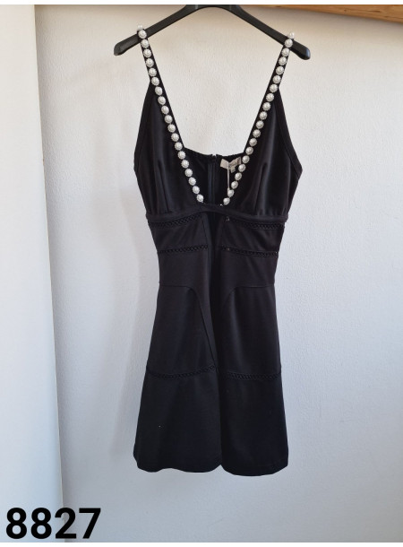 Sukienka MOCHY Perły 8827 Czarna 2