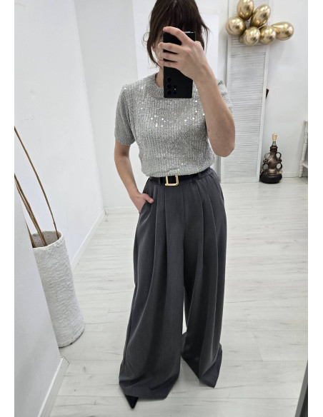 Wiskozowy sweter cekiny 15518