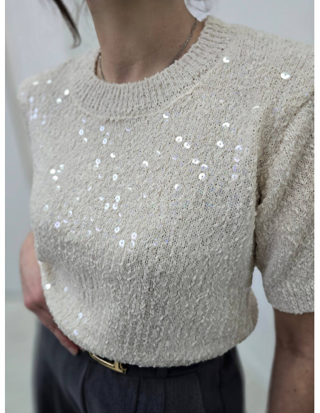 Wiskozowy sweter cekiny 15518