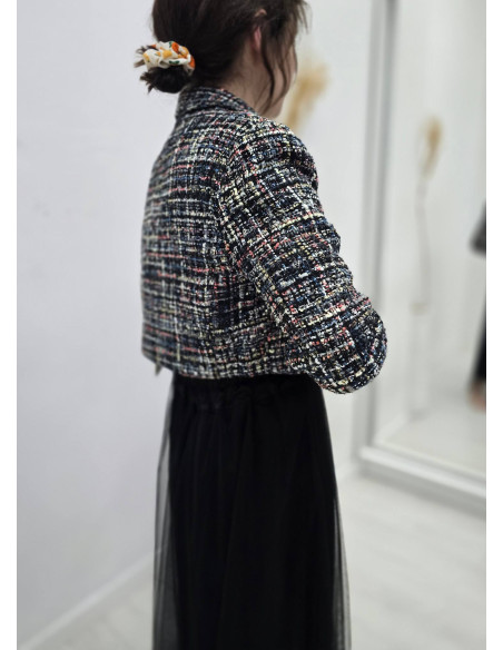 Żakiet Tweedowy 3035 czarny