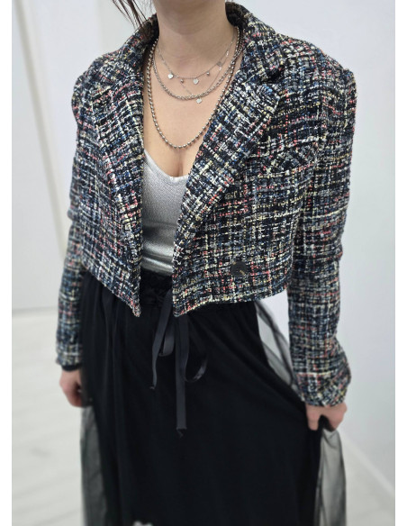 Żakiet Tweedowy 3035 czarny