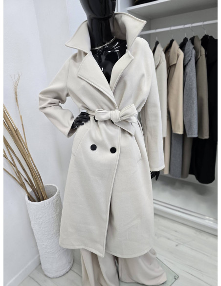 Wiskozowy płaszcz dwurzędowy 8505