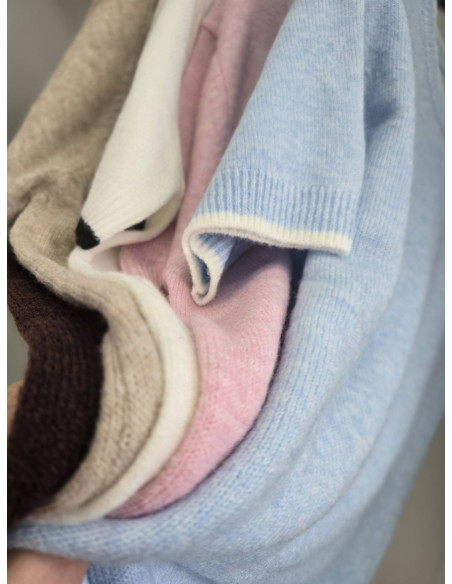 Kaszmirowy sweter krótki rękaw  G270