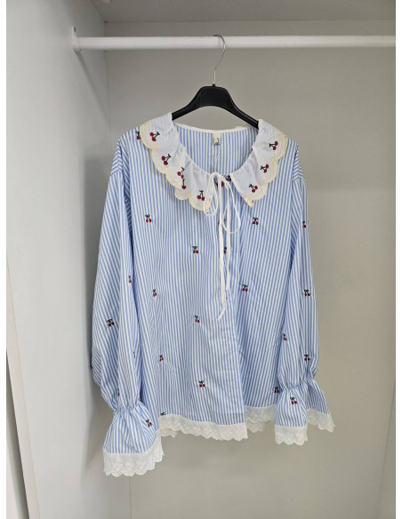 Koszula w paski oversize 10052 2