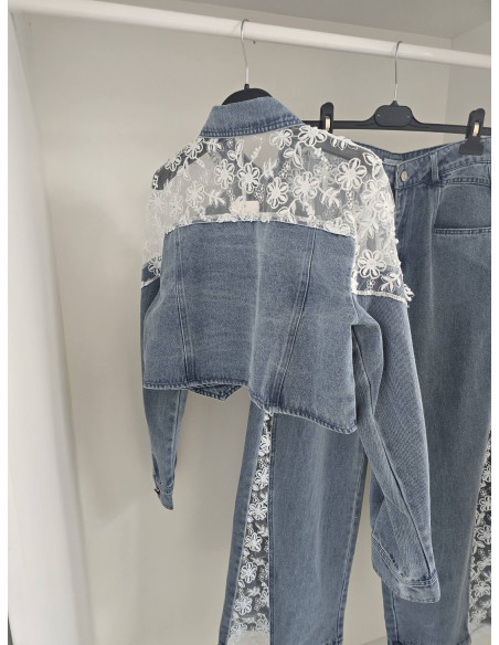 Komplet jeans z koronką  8916 2