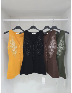 Wiskozowa bluzka biżu 10957