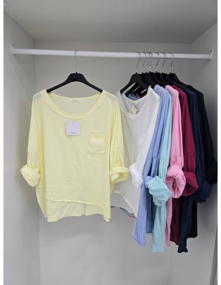 Bawełniane bluzki z kieszonką 25671 2