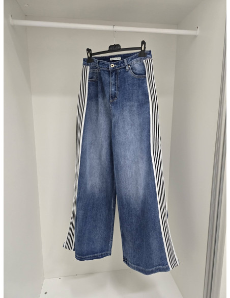 Spodnie jeans szeroka nogawka  98739