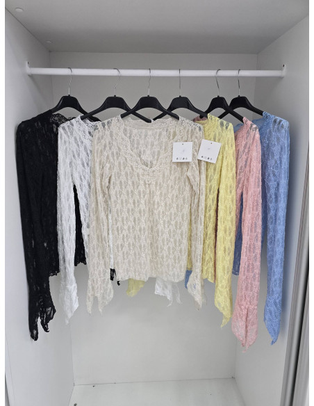 Bluzka koronkowa dekolt V  6075