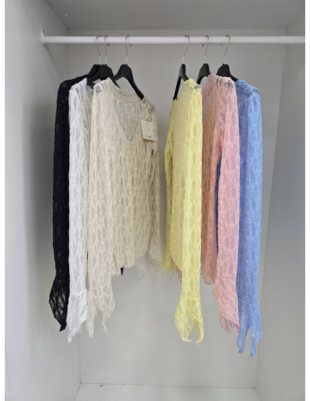 Bluzka koronkowa dekolt V  6075 2