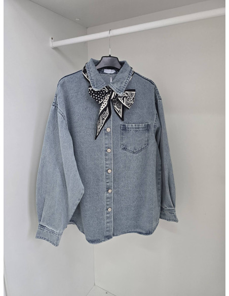 Koszula jeans z apaszką  8922 2
