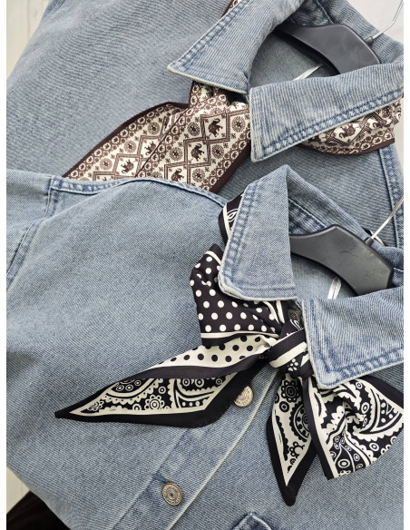 Koszula jeans z apaszką  8922