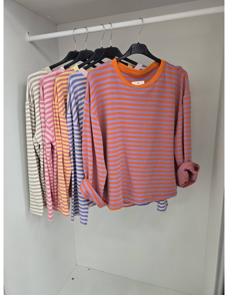 Wiskozowe bluzy w paski 0028 2