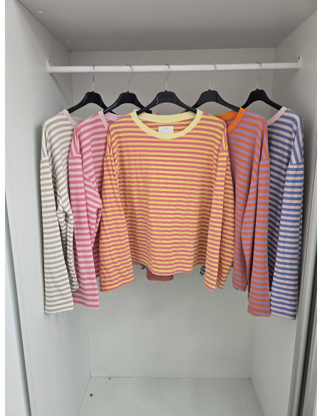 Wiskozowe bluzy w paski 0028