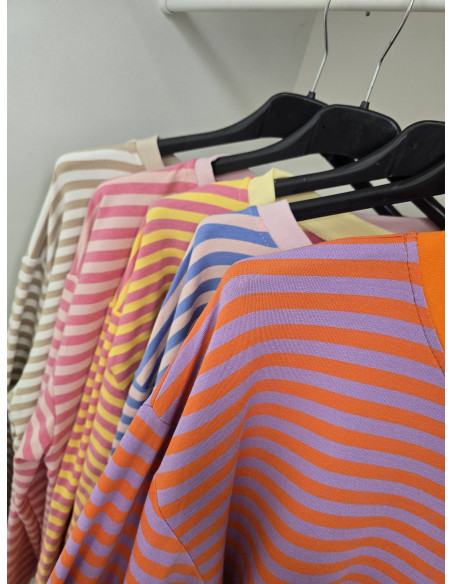 Wiskozowe bluzy w paski 0028