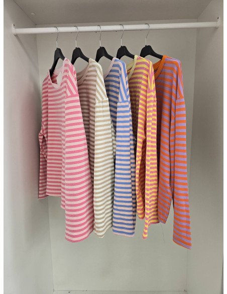 Wiskozowe bluzy w paski 0028