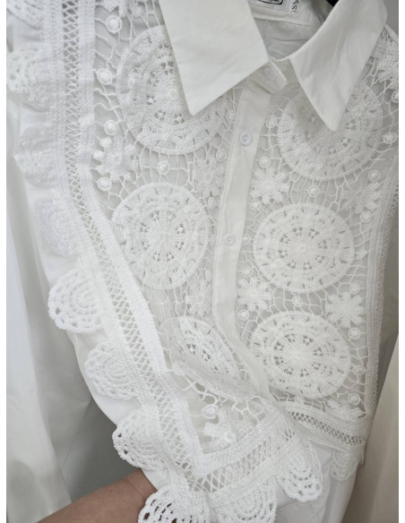 Koszula z koronkową aplikacją  338