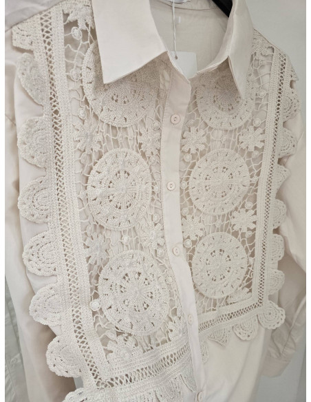 Koszula z koronkową aplikacją  338 2