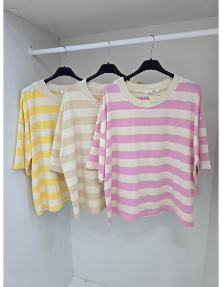 Bawełniana bluzka pasy  26152