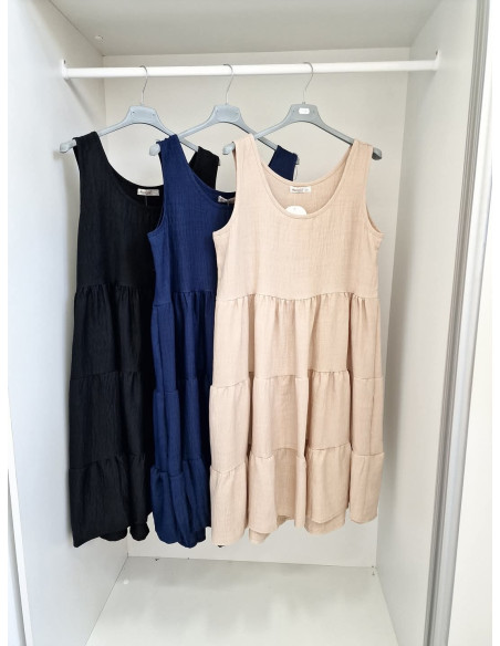 Sukienka len + bawełna 8216