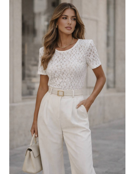 Koronkowe body z poduszkami na ramionach  3792