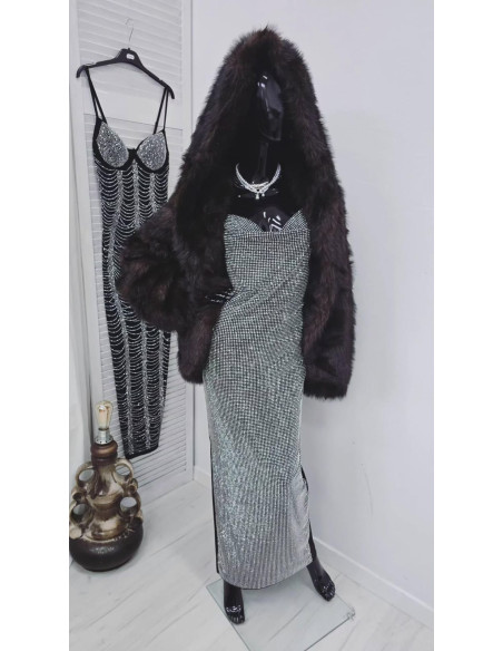 Sukienka maxi BLINK 2409 silver 2