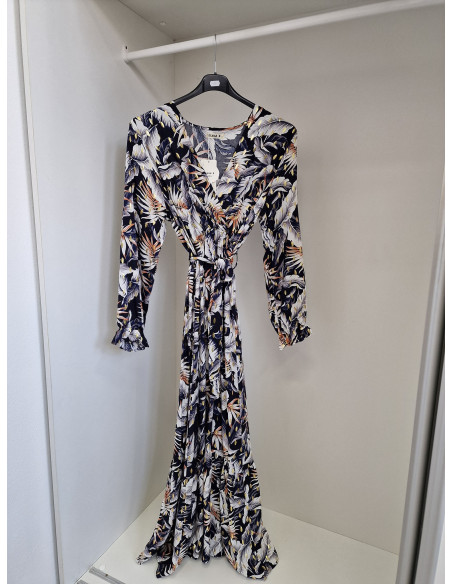 Wiskozowa sukienka maxi 309 granat