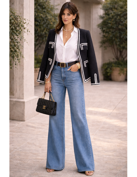 copy of Tweedowy żakiet V127 czarny