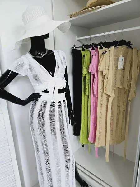 Sukienka boho 21174 krem